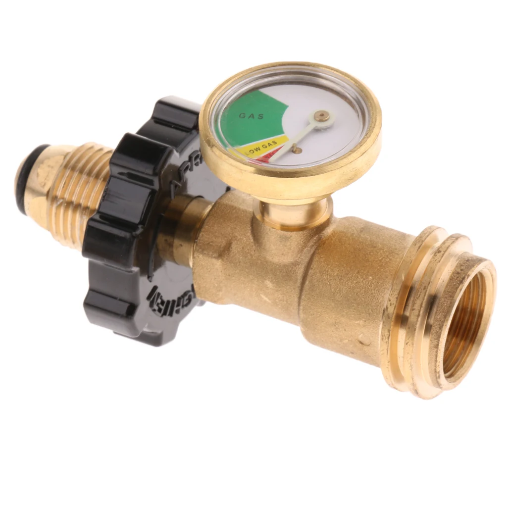 Heavy Duty Propane Tank Gauge Gas Fuel Grill BBQ with Pressure Level Meter