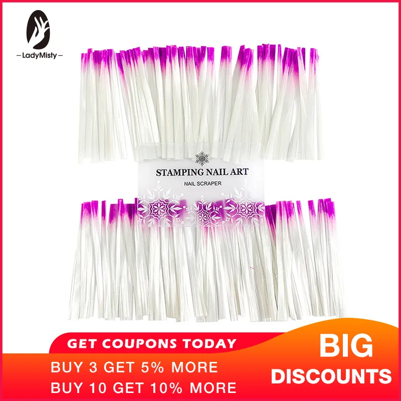

Professional 50/100 PCS / Bag Fiberglass Nail Extension Form for Nail Silk Extension Fibernails Acrylic Tips Manicure Salon Tool