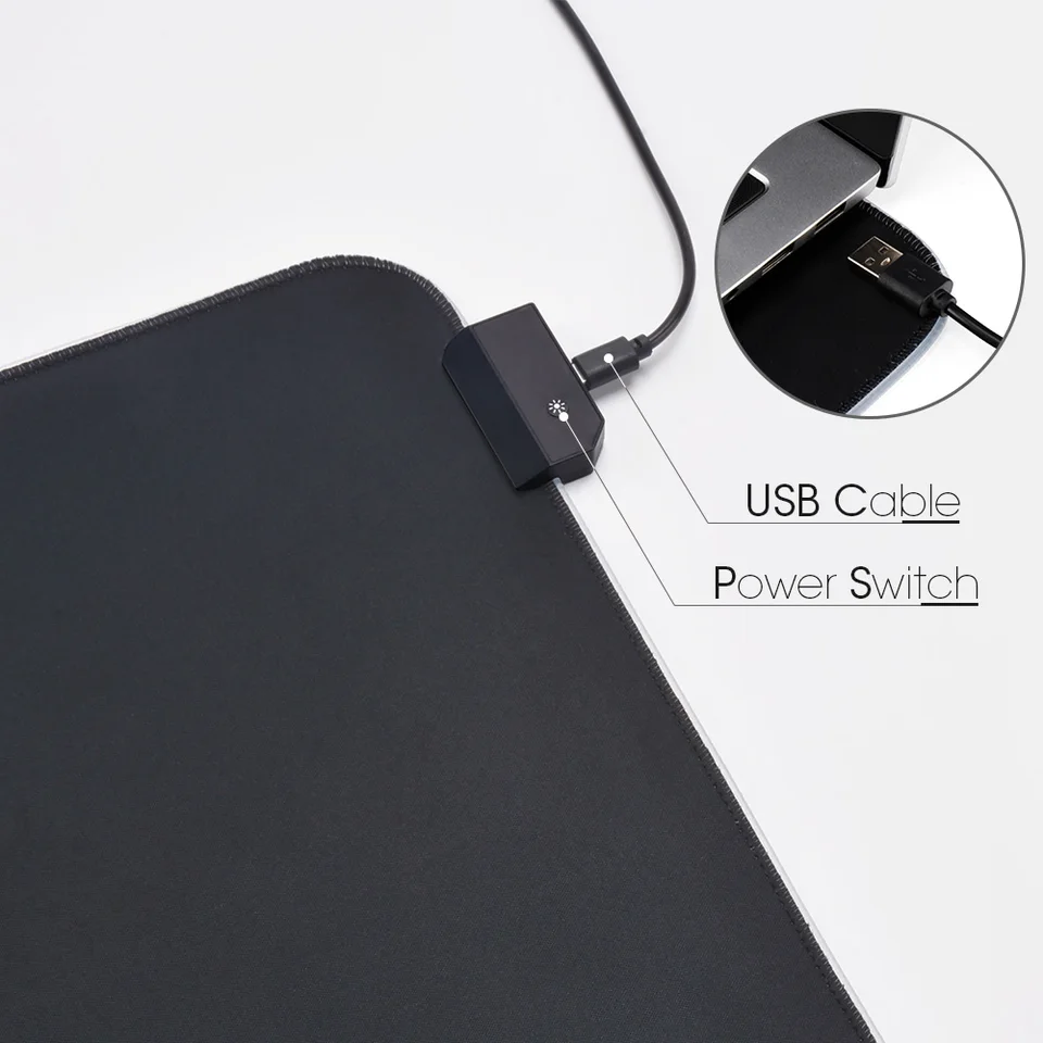 LED Light Mousepad RGB Keyboard Cover Desk-mat Colorful Surface Mouse Pad Waterproof Multi-size World Computer Gamer CS_voghion.com