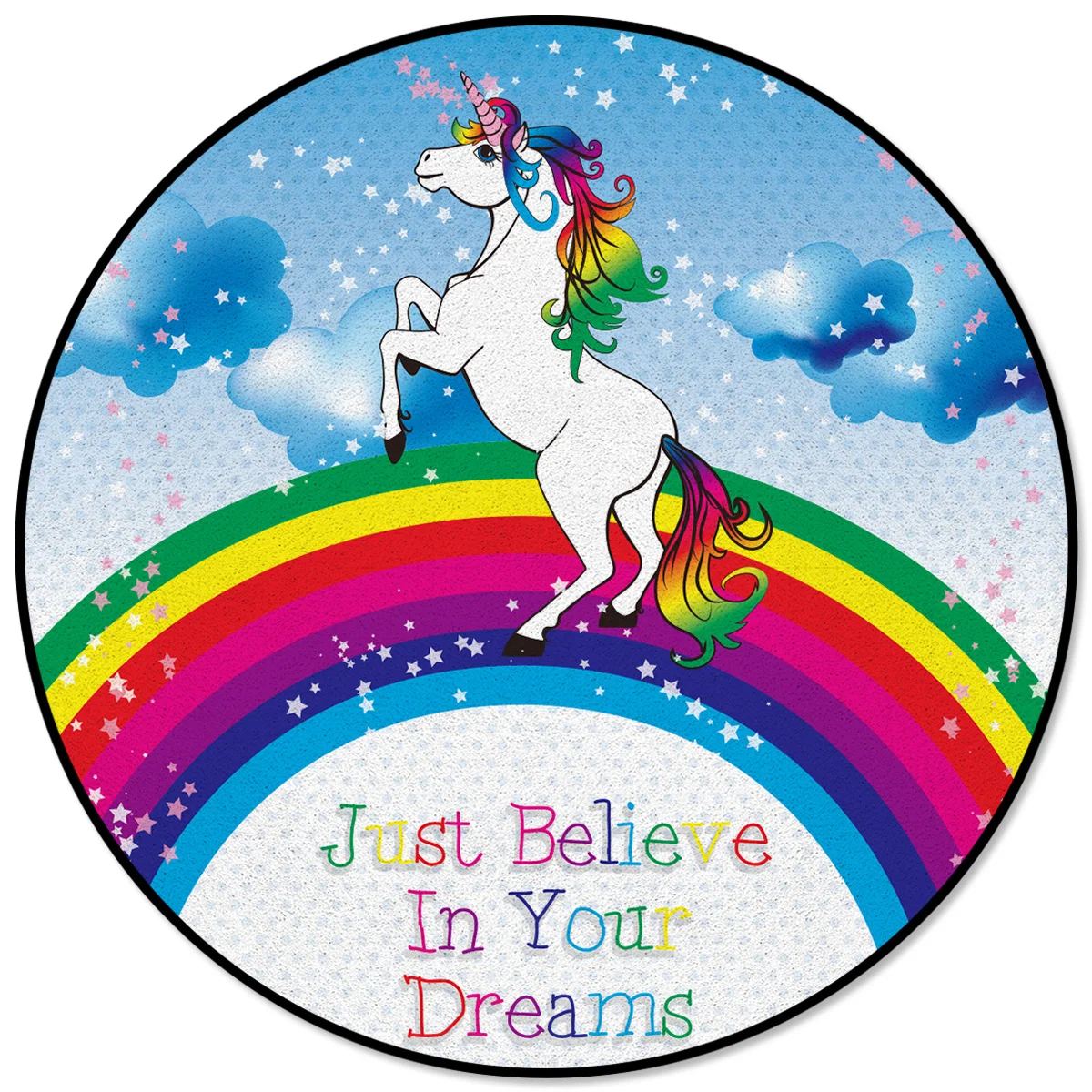 Круглый ковер с единорогом, ковры для гостиной, декоративные коврики для детской комнаты, коврики для спальни, современные коврики