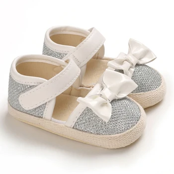 

Baby Summer Sandals Newborn Infant Baby Girls Bowknot Shoes Solid Non-slip PU Leather Breathable Toddler Shoes 0-18M·