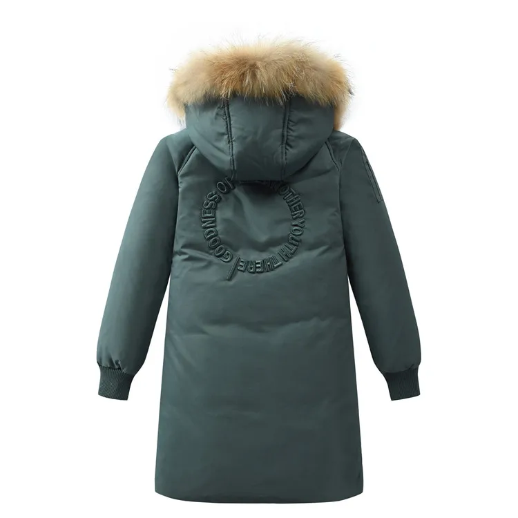 30 градусов Детская зимняя куртка-пуховик детская теплая зимняя верхняя одежда парки Пальто для подростков мальчиков 8 10 12 14 16 лет длинное пальто
