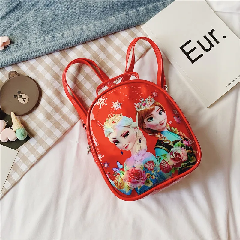 Frozen red 2 Дисней мультфильм рюкзак Холодное сердце Эльза Принцесса София Детский рюкзак мультфильм высокой емкости Девушка Открытый мешок для школы книга ба - Цвет: Frozen red 2
