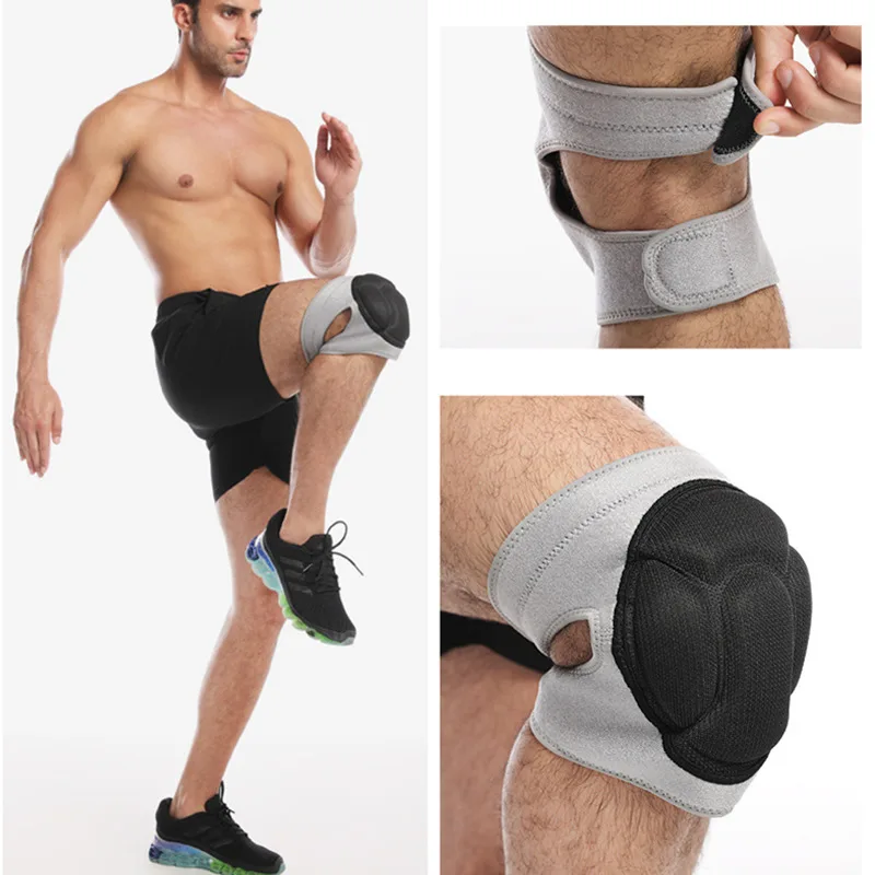 1Pair Thickening Football Volleyball Sports Knee EVA Pad Silicone Non-slip Pads Protect Cycling Sports Safety Knee rodilleras knee support sleeve knee brace