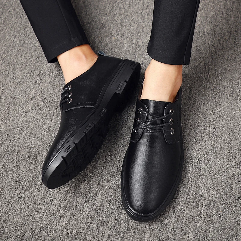 Quality Leather Shoes Men Flats Size 38-44 Comfortable Mens Casual Shoes Sneakers Outdoor Loafers Men business Shoes%007