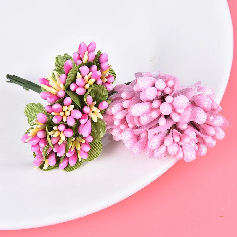 Pink Hybrid Flower Cherry Stamen Berries Bundle DIY Cake Wedding Wreaths Decor