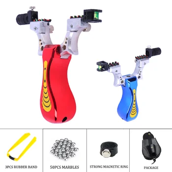 

NIANSHOU-Professional Alloy Slingshot Outdoor Hunting Equipment spring Hunting Accessories blue/red/gray/yellow 023