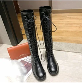 a Marlisasa/Botas De Mujer; Женские Классические высокие сапоги из искусственной кожи высокого качества с круглым носком; Bottes Femmes; Модные женские ботинки; F7062 - Цвет: a