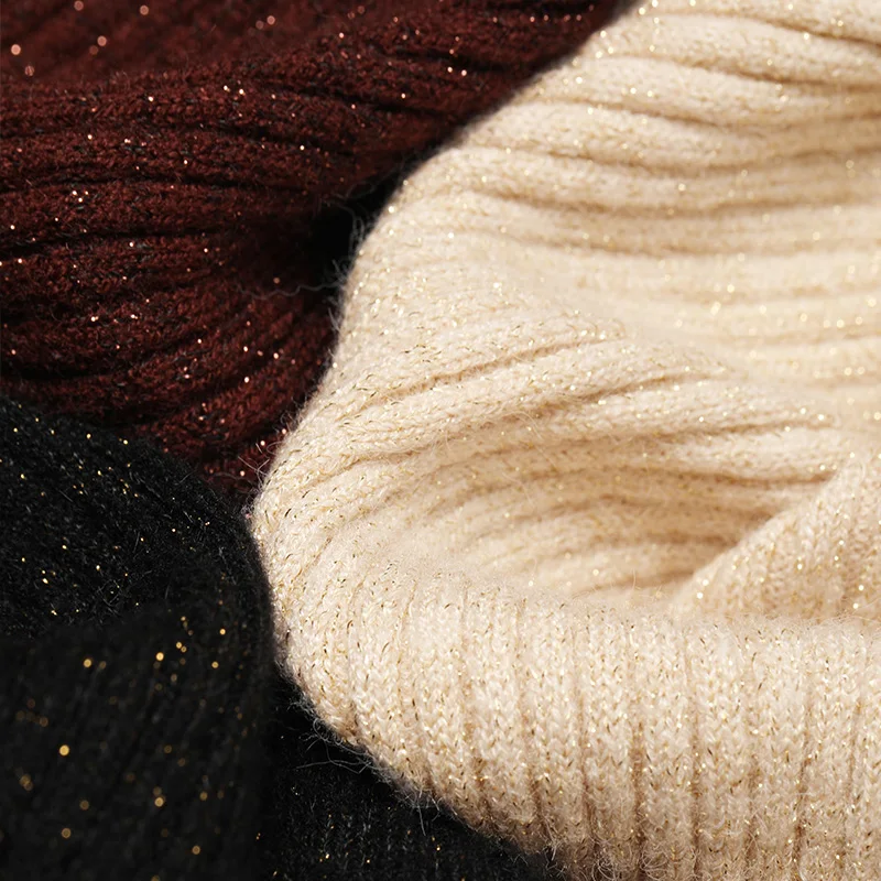 Samstree черный приталенный Повседневный свитер с высоким воротом, Женский пуловер, осень, минималистичный офисный женский базовый свитер