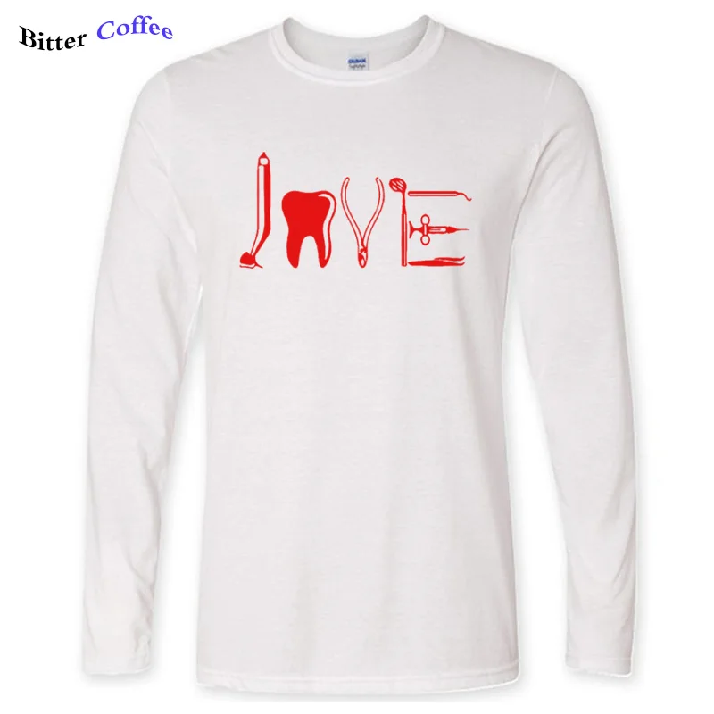 4 Осенняя Новинка WEELSGAO LOVE By Dental equipment, мужские футболки ts Dentist Health Care, мужские хлопковые футболки с длинным рукавом - Цвет: 4