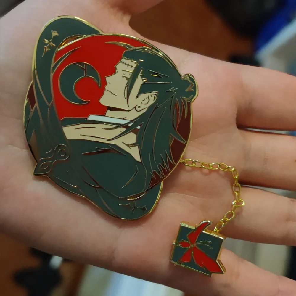 COSJK Anime Jujutsu Kaisen Gojo Satoru Metal Chain Badge Button Brooch Pins Collection Fashion Medal Pendant Souvenir Toy Cosplay Gift -Zentai shop online Hafeadf4d7c274d8b9a9f83eb1b5763b9m