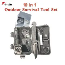 10 в 1 набор для выживания военный туристический Многофункциональный первой помощи SOS EDC аварийный инструмент для кемпинга Набор ножей для выживания