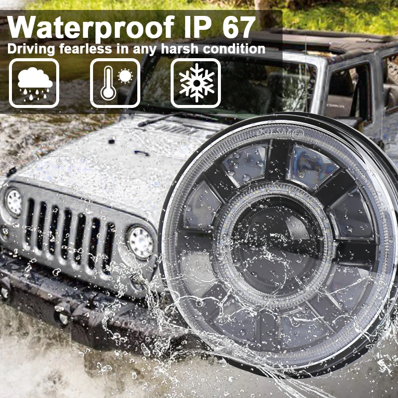 4x4 Лада Нива 7 дюймов круглый светодиодный фары для джип Вранглер JK TJ LJ для самурая Hummer H1 H2 Toyota