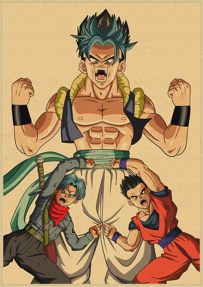 Белый Dragon Ball японского аниме фильм винтажные плакаты хорошего качества печатный плакат на стену в стиле ретро комнаты декоративная живопись дома - Цвет: Белый