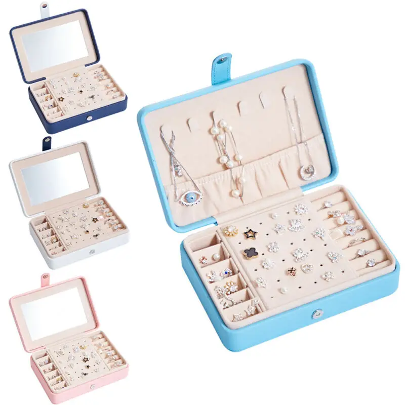 

Jewelry Organization Box Velvet Ring Box Tray Storage Rings Display Case Holder PU Jewelry Box Storage Boxes