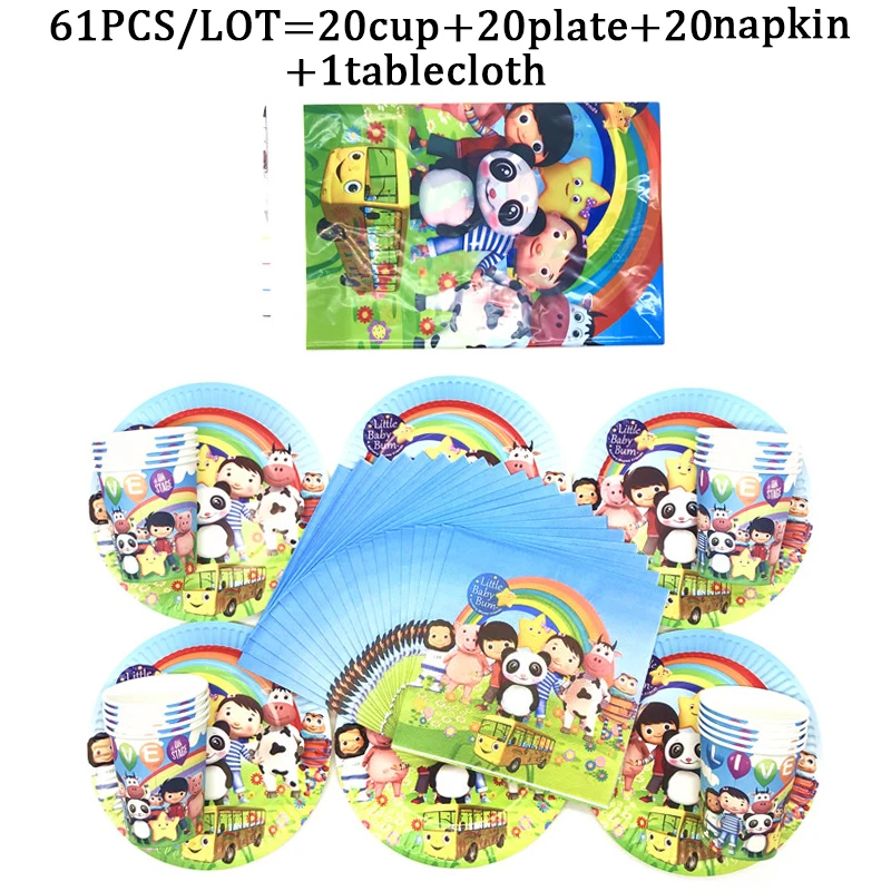 

Little Baby Bum Theme Birthday Party Decorations Disposable Cup Plate Napkin Tablecloth Tableware Kids School Party Supplies Set