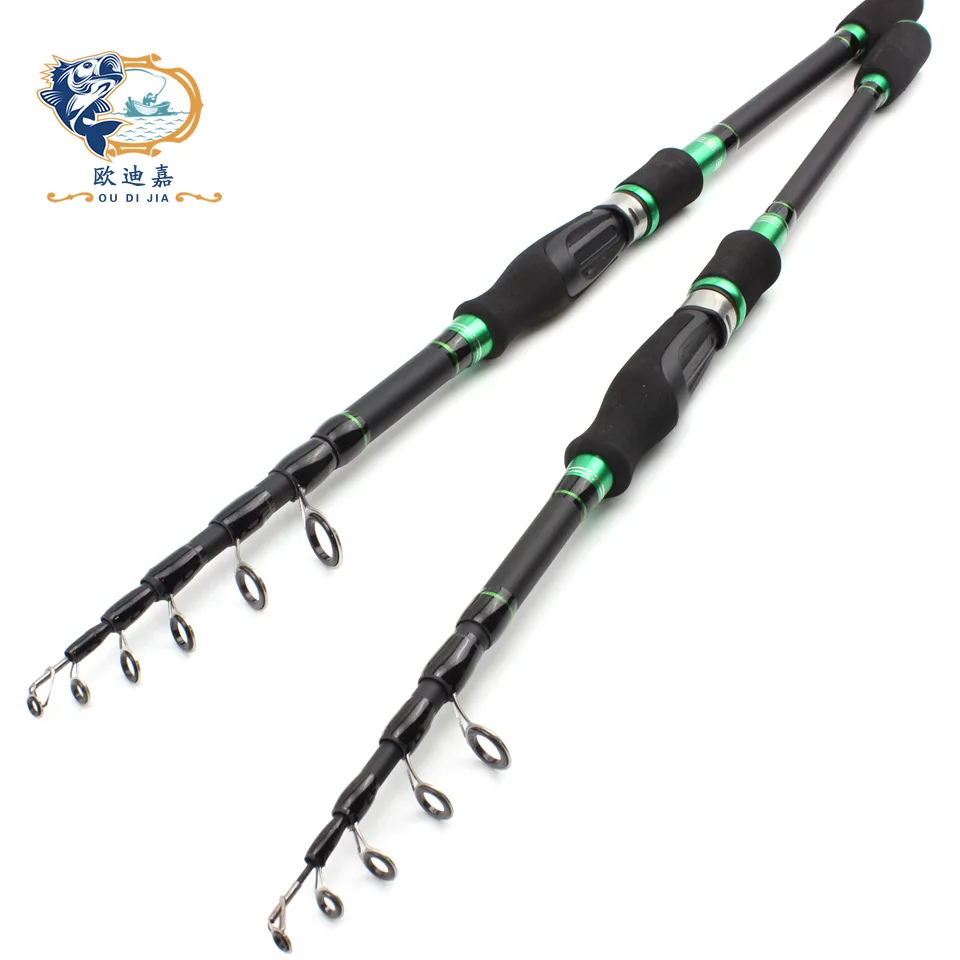 Fishing Rod Strong Carbon Spinning Telescopic Saltwater 1.8/2.1/2.4/2.7/3.0/3.3m 