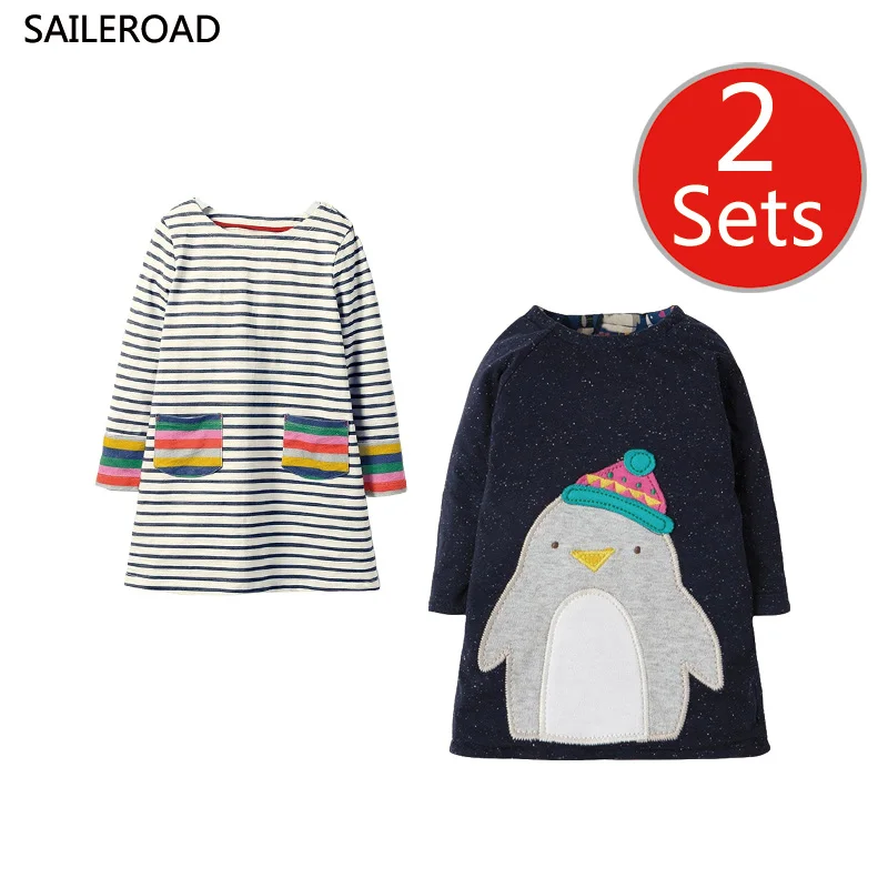 1096-1156 SAILEROAD/комплект из 2 предметов, кружевные платья для девочек детское платье с длинными рукавами платье принцессы для маленьких девочек осенние хлопковые детские рождественские костюмы - Цвет: 1096-1156