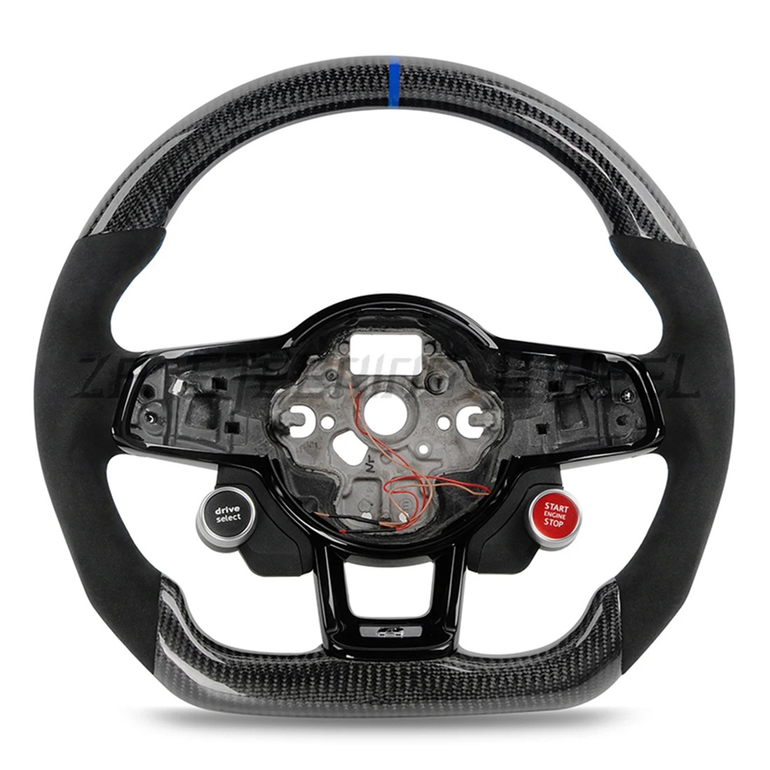 

For VW Golf MK7 GTI/R With R8 Style Engine Start Stop Switch Button Carbon Fiber Alcanrata Steering Wheel Glossy Black