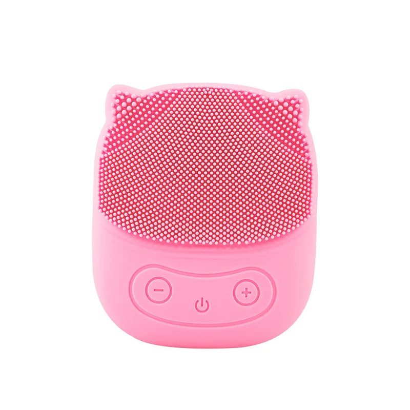 pink Электрический силиконовый Очищающая щетка для лица моющийся массажный очиститель для лица водонепроницаемый - Цвет: pink