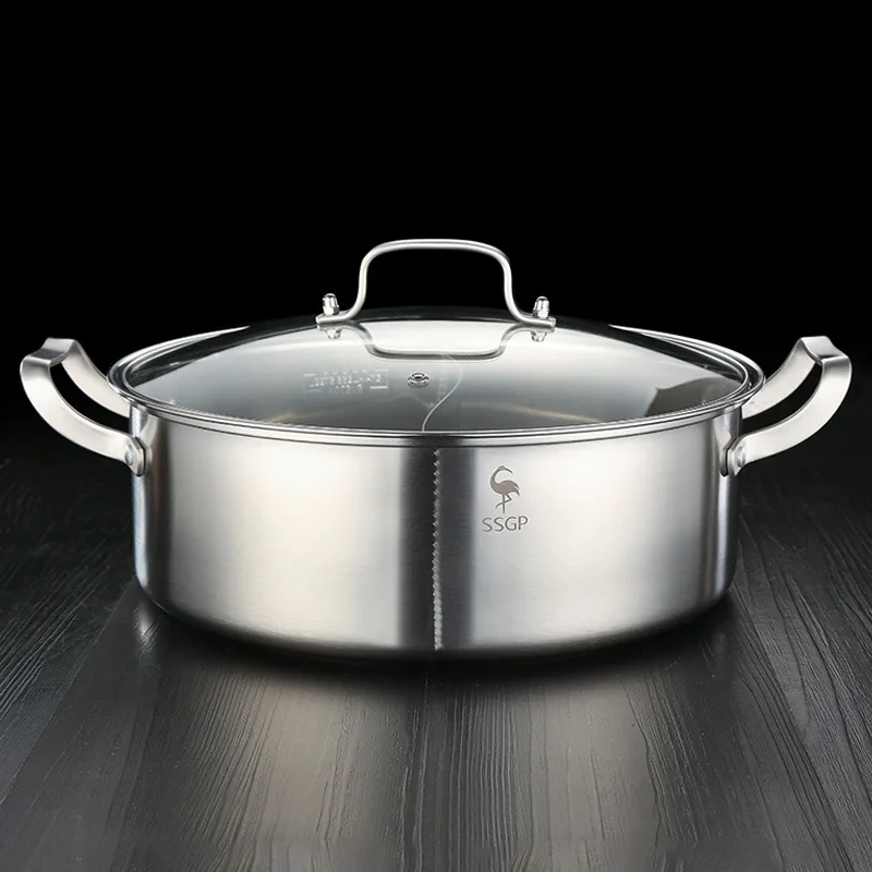 

Cookware Hotpot Stainless Steel Kitchen pot With cover instant pot cooking pots and pans set chafing dishes with free shipping