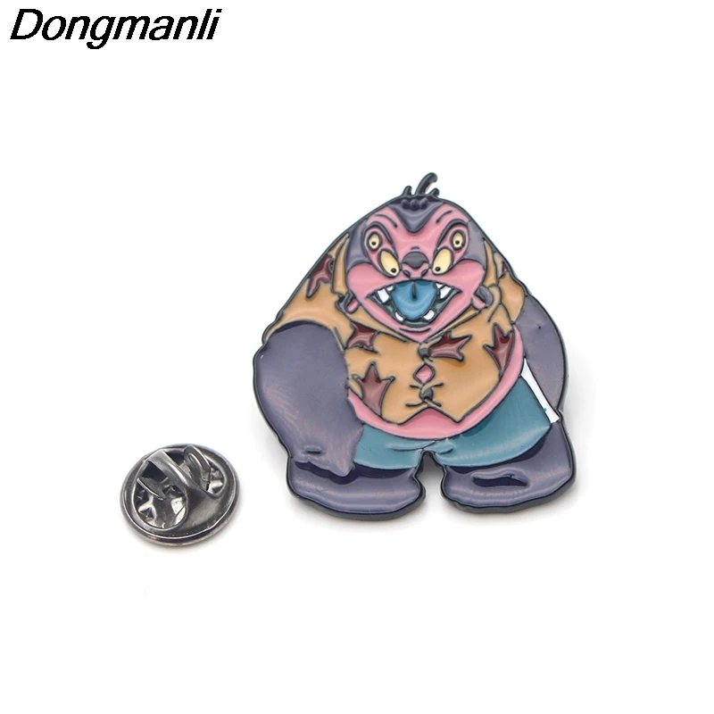P3452 Dongmanli Lilo& Stitch Jumba Jookiba металлическая Глянцевая булавка и броши для женщин Мужская булавка для лацкана значок для рюкзака детские подарки