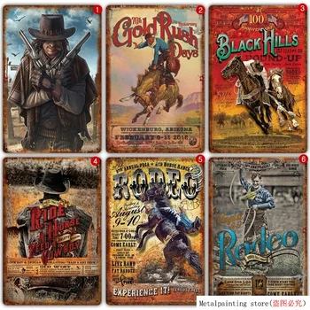 

Cowboy Metal Tin Sign Metal Painting Vintage Tin Sign Bar Pub Cafe Wall Decor Retro Metal Art Poster 8 X 12 Inches)