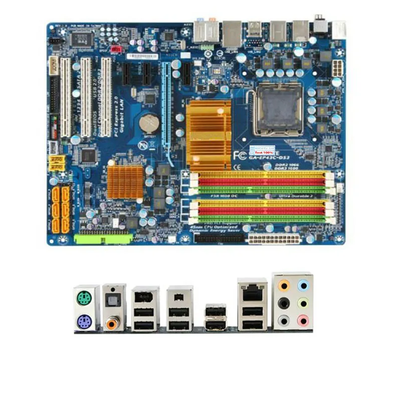 Для Gigabyte GA-EP43-DS3 компьютера USB2.0 sata2 материнская плата LGA 775 DDR2 P43 настольная |
