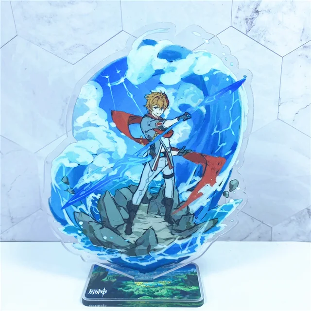 Anime Figure Genshin Impact Eula Klee Zhongli Xiao Acrylic Stand Model Plate Desk Decor Standing Sign Fans Collection Gifts 2