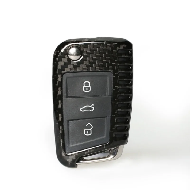 Чехол для автомобильного ключа из углеродного волокна Volkswagen Golf 7 MK7 Skoda Octavia A7 Seat Leon