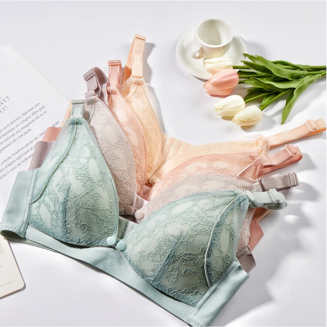 Women's Maternity Solid Bra Set Breast Feeding Underwear - Temu
