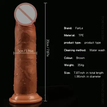 7.3in Simulation Penis Realistic Sliding Foreskin Women Clitoris Stimulate Dildo Soft Huge Dick Masturbator Sex Toys For Gay 5