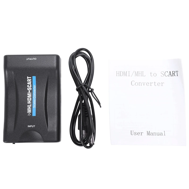 HDMI to SCART Converter HDMI Input SCART Output Composite Video HD Stereo Audio Adapter 720p / 1080p for HDTV DVD NTSC PAL to HD
