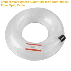 Câble de Fiber optique mixte de 4M(0.75mm * 400 pièces + 1.0mm * 20 pièces + 1.5mm * 10 pièces), lueur d'extrémité, pour moteur LED, DIY, ciel étoilé, voiture 