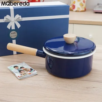 

Japanese Enamel Soup Pot 2L Hot Pot Single-handle Thickened Household 18cm Induction Furnace Gas General Thickened Milk Pan