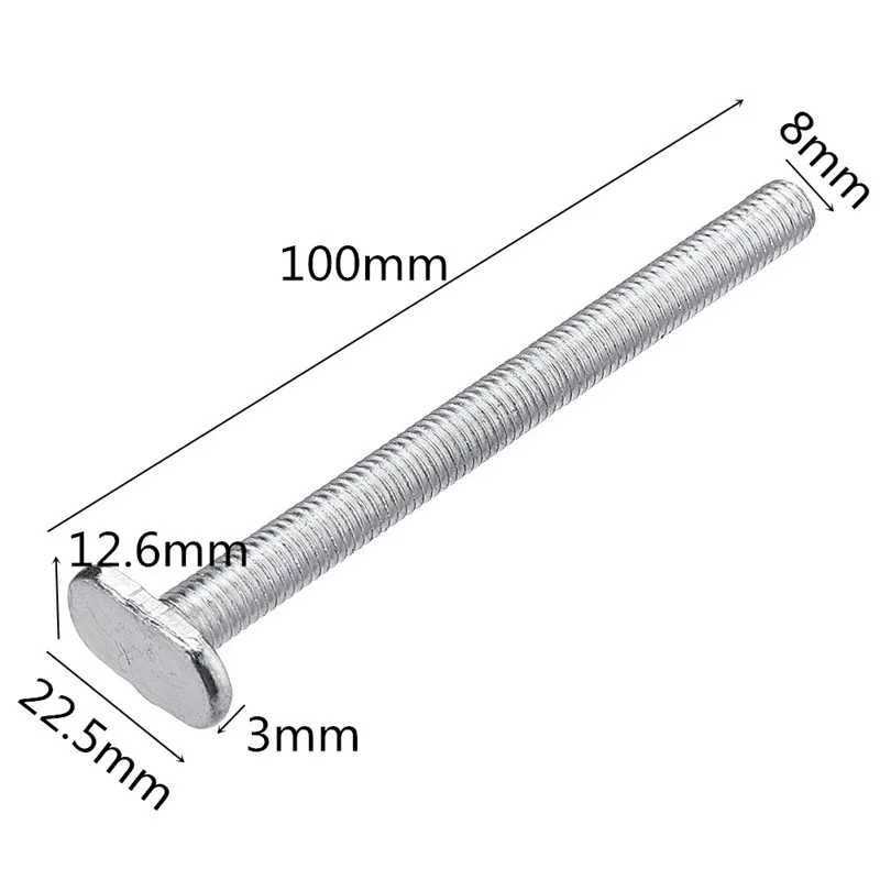 10 шт. m8x100мм Т-слайдер гайка болты для 30 серии Торцовочная дорожка слот Т-т-трек инструмент оцинкованный мульти инструменты Деревообработка