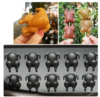 

free shipping Electric 16 pcs Mini Chicken Shaped Waffle Maker Machine