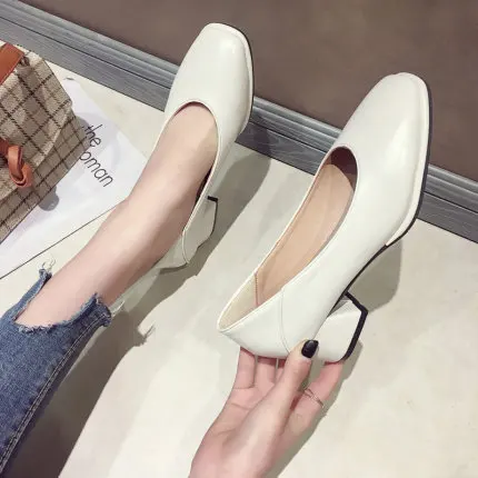 

Wild high heels 2020 spring new fashion one pedal retro work shoes comfortable women's shoes