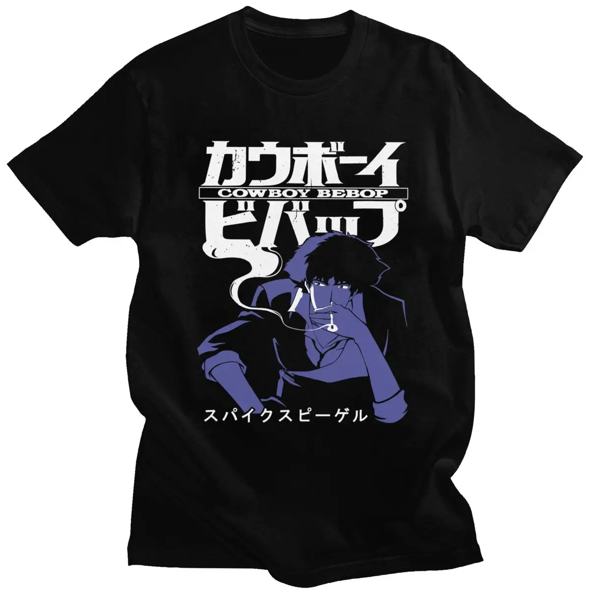 Крутая ковбойская футболка Bebop мужская повседневная с коротким рукавом аниме