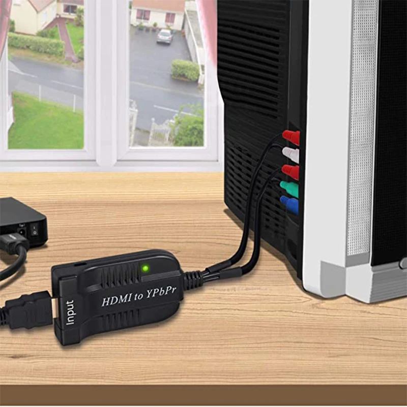 ypbpr vídeo + r l 1080p conversor de áudio adaptador tv pc