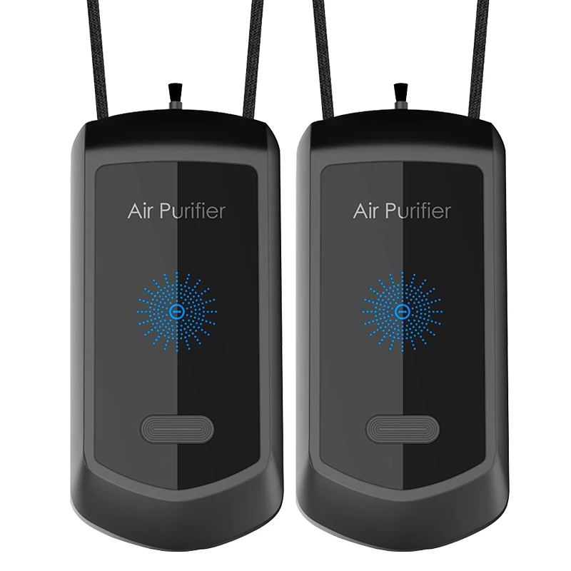 2 Pcs Hanging Neck Air Purifier Personal Wearable Mini Portable Car Oxygen Bar Negative Ion Generator Air Purifier