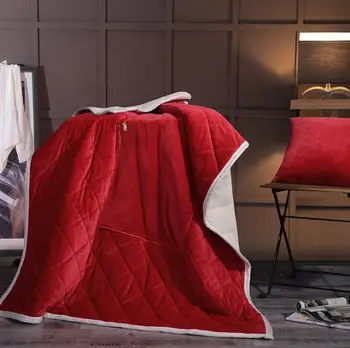 

Multifunctional crystal velvet soft quilt blanket portable foldable square throw pillow home office car air conditioning quil
