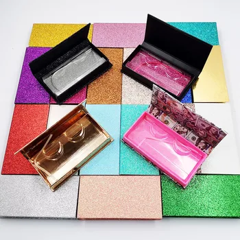

Wholesale Glitter Lash packaging box Eyelashes Package with tray Eyelashes for custom Lash Cases Bulk Makeup Tools