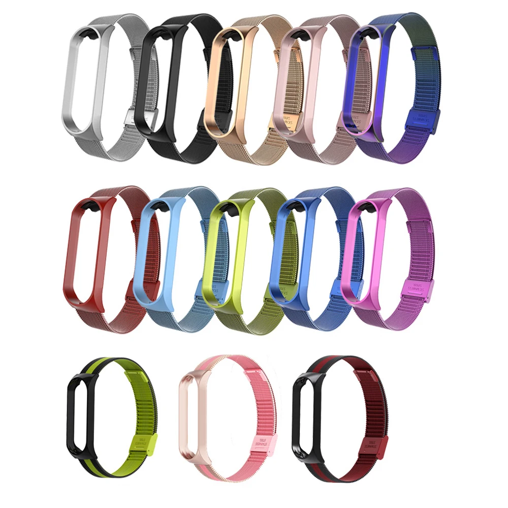 Браслет из нержавеющей стали для Mi Band 4 3 металлический наручный ремешок XiaoMi