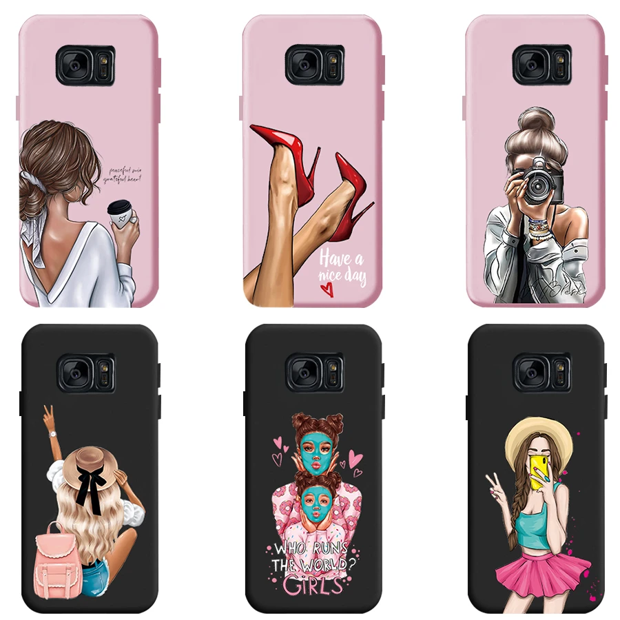 女の子のためのかわいいシリコン携帯電話ケース サムスンギャラクシーs6 S7のケース かわいい 電話用緩衝材 Aliexpress