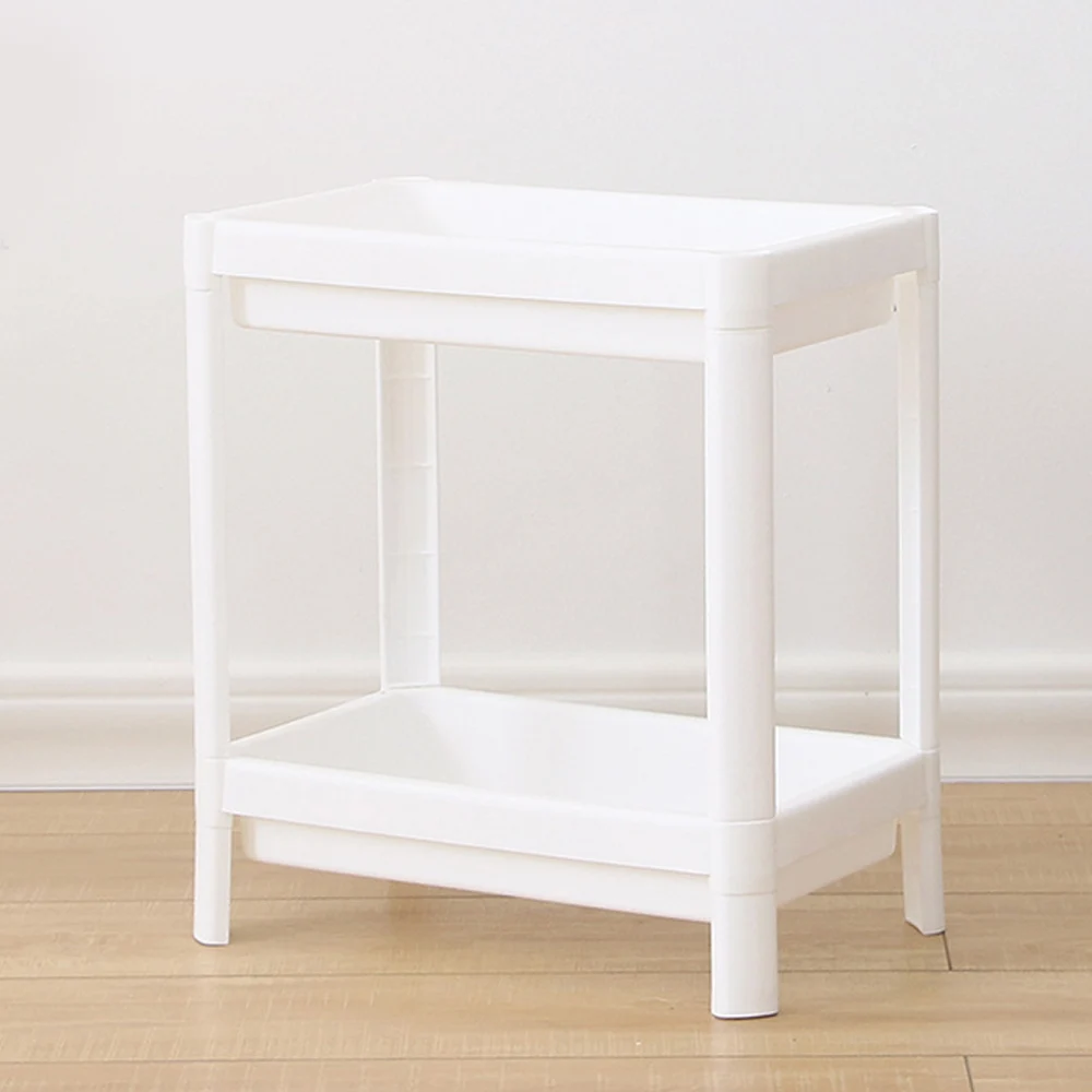 

Behogar Plastic Corner Organizer Dual Layers Standing Shelf Storage Shower Caddies Rack for Bathroom Kitchen Balcony