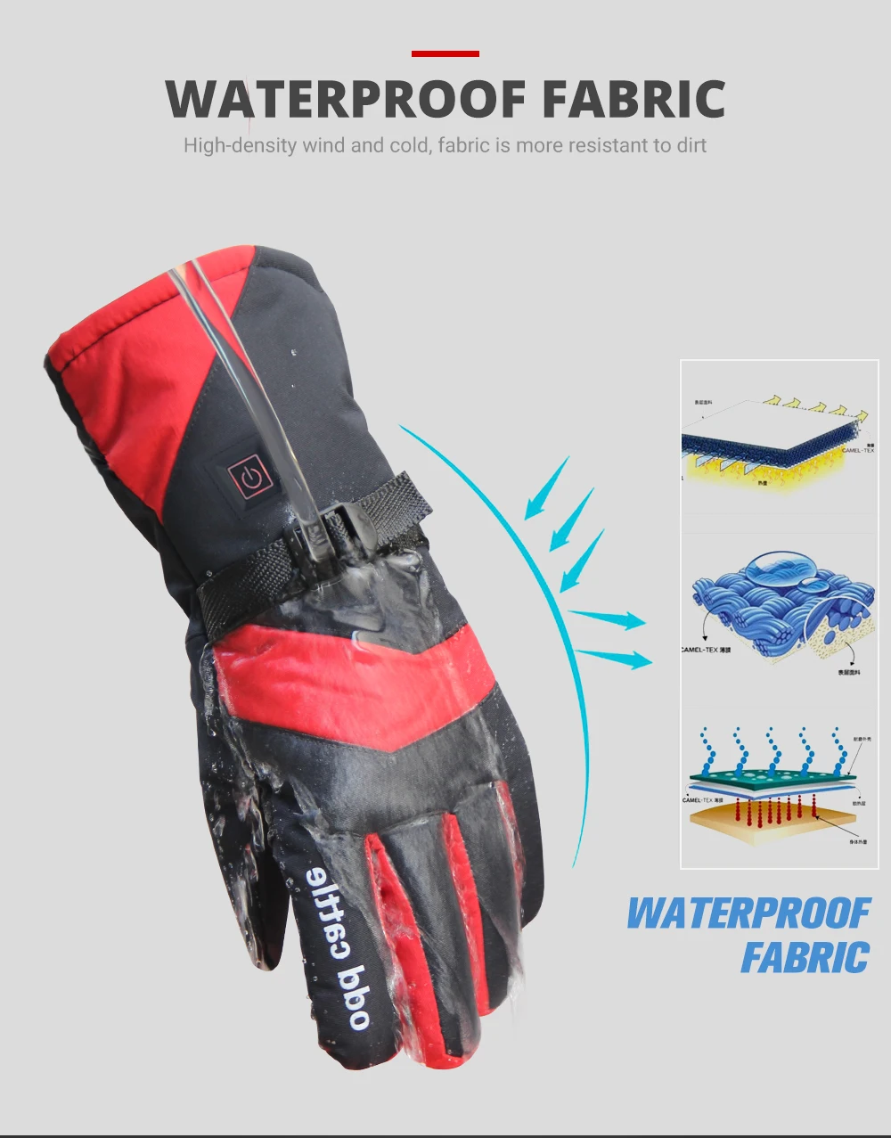 Новинка, мотоциклетные перчатки, водонепроницаемые, с подогревом, Guantes, Moto, сенсорный экран, на батарейках, для езды на мотоцикле, для гонок, зимние перчатки