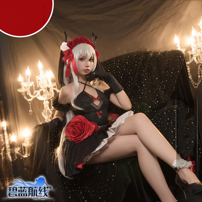 Игра Azur LAN HMAS Vampire(D68) косплей костюм черный свадебное платье костюмы на Хэллоуин для женщин