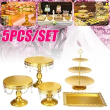5 шт./компл. золото подставка для свадебного торта Комплект Уход за кожей лица fondant(сахарная) кекс сладкий стол моноблок украшения стола