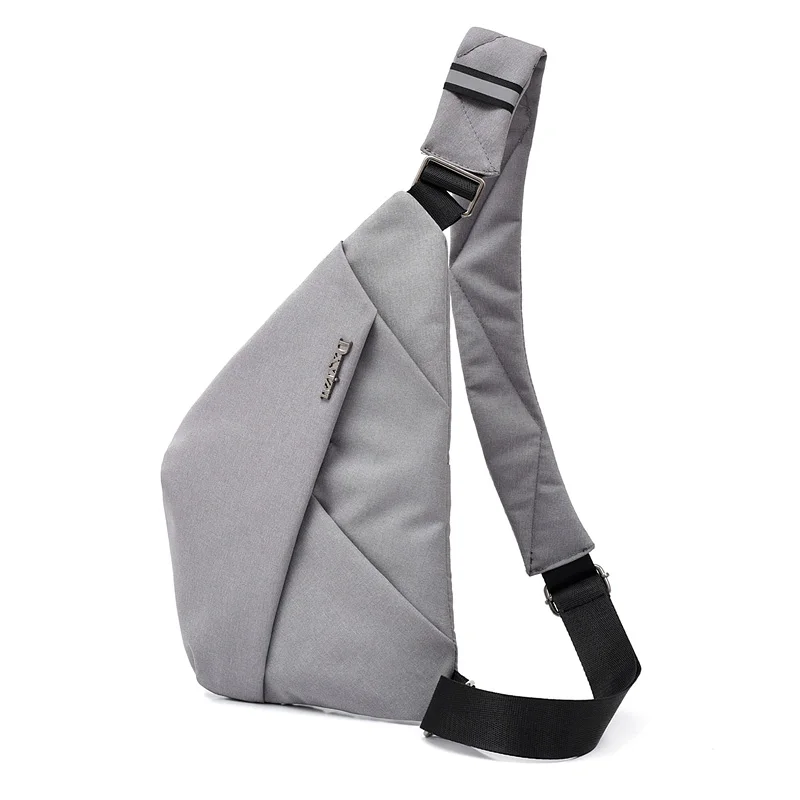 Мужская Дорожная сумка Fino Burglarproof, сумка на плечо, Повседневная сумка для переноски, чехол, защита от кражи, ремень безопасности, цифровые нагрудные сумки для хранения - Цвет: Серый